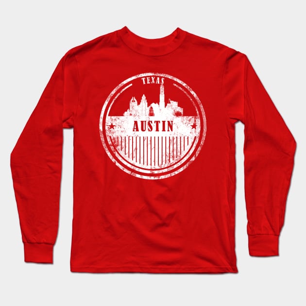 Austin city Texas Long Sleeve T-Shirt by DimDom